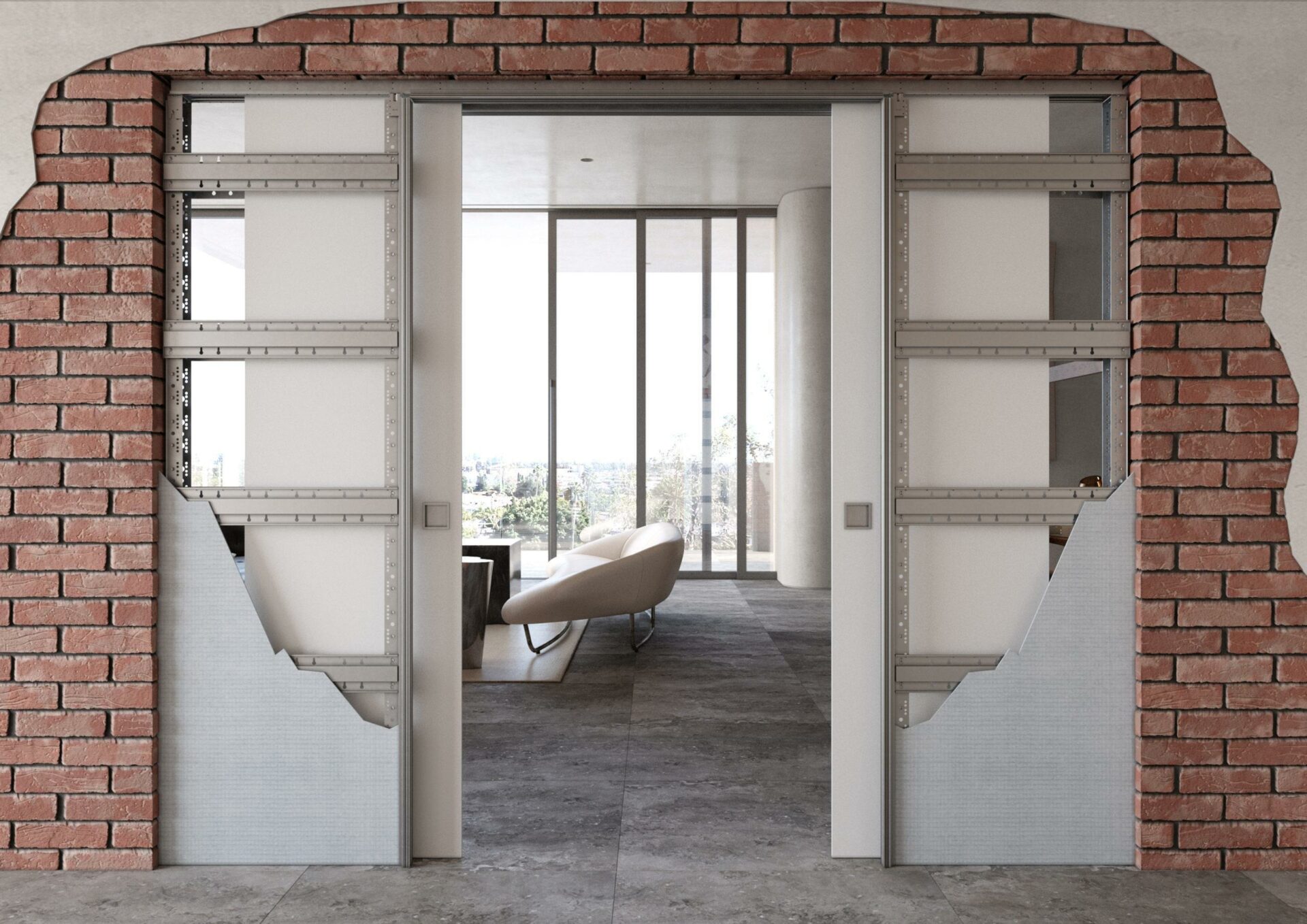 BELPORT 2-flügelig Wand offen Holz System