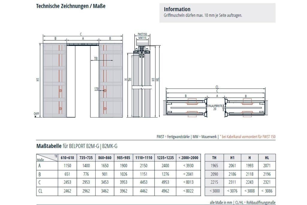 Schiebetürsystem Doppelflügelig ESG Glas - Modern & Platzsparend